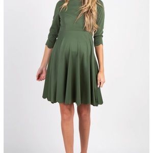 Scalloped Hem Maternity Dress